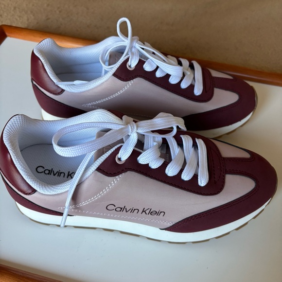 Calvin Klein Burgundy and White Sneakers - Picture 5 of 8